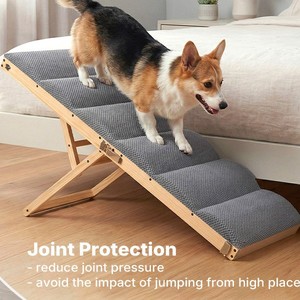 Wooden Pet Stairs <b>Dog</b> Climbing Ladder Adjustable Inclined Steps For <b>Bed</b> <b>Sofa</b> Accessory - Product Image 2