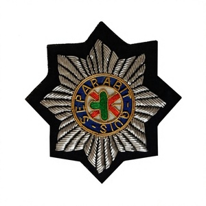 3D Embroidered <b>Badge</b> <b>Star</b> Shape Metal Wire Brooch Custom Logo Patch for Garment Hat Promotion - Product Image 3