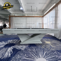 Table de billard de luxe américaine en chêne massif pour 8 joueurs, personnalisable, avec coussin en ardoise, poches en cuir véritable et tissu en laine de haute qualité