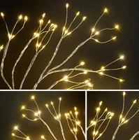 Lumière d'arbre de Noël LED de table, alimentée par piles, multi-styles, blanc chaud, pour fête de Noël, maison, mariage, chambre, décoration intérieure
