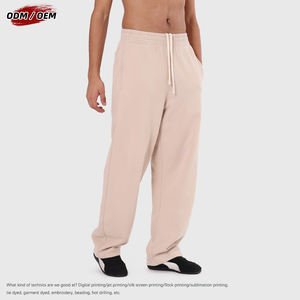 Pantalon droit en coton épais 430 g/m² style américain pour homme, 100 % coton, vintage, tissu éponge, batik, délavé, service OEM - Product Image 4