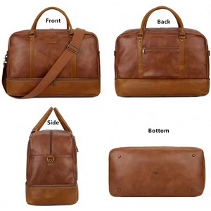 Fábrica BSCI, venta al por mayor de bolsas de viaje de poliéster OEM, bolsas de lona para viaje, bolsas de fin de semana de cuero con compartimento para zapatos - Product Image 2
