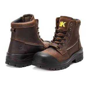 AK001-1 Vente Chaude Chaussures de Sécurité Industrielles d'Automne à Bout d'Acier pour Hommes, Bottes de Travail Montantes en Cuir Crazy Horse - Product Image 4