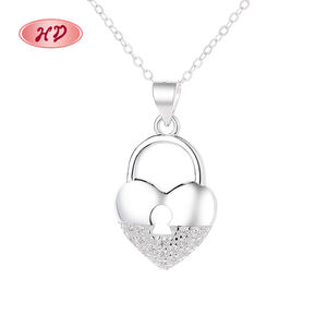 Groothandel Glanzende Parel Kooi 925 Sterling Zilver Hartvormig Sleutelgat Hanger Ketting Voor Vrouwen - Product Image 1