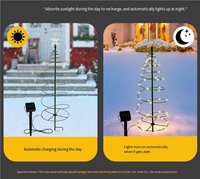 Grenzüberschreitende Solar-Weihnachtsbaumbeleuchtung mit 8 Modi, Bodenmontierte Festbeleuchtung für Garten und Hof, Landschaftsdekoration aus Eisen, Warmweiß