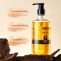 Sampo Ginseng Label pribadi, pertumbuhan rambut organik alami Anti rambut rontok perbaikan rambut rusak kering pelembab 350ml