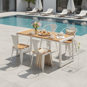 Juego de Mesa y Sillas Redondas de Plástico para Exteriores, Personalizadas al por Mayor, para Patio, Comedor, Restaurante Comercial, Balcón - Product Image 4