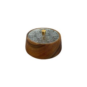Tazón redondo de madera con tapa de 13.5 cm para nueces y aperitivos, plato para servir en fiestas - Product Image 5