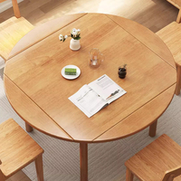 Ensemble de table à manger en bois massif moderne à double usage pliant rond et rétractable petits meubles de maison japonais