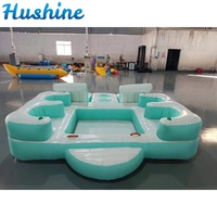 Offre Spéciale taille personnalisée 6 personne canapé gonflable lac et rivière assis gonflable flottant île quai eau salon radeau