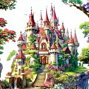 Nuovo Libro da Colorare <span class=keywords><strong>per</strong></span> <span class=keywords><strong>Adulti</strong></span> Castello nel Parco, 24 Illustrazioni Creative Graffiti ad Acquerello su Carta, Prodotto in Cina, Castello delle Fiabe - Product Image 3