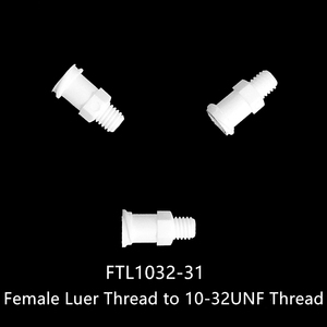 JU OEM ODM Clear PP PC Nylon Plastic Pipe Fittings Female Luer <strong>Lock</strong> 10-32UNF Male <strong>Thread</strong> to Female Luer <strong>Lock</strong> Connector - Product Image 2