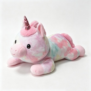 Peluche de Unicornio Tie Dye Personalizado, Almohada de Peluche, Relleno de Algodón PP, Tamaño 31-50cm, Unisex, Decoración de Halloween - Product Image 1