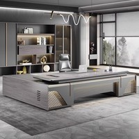 Nouveau bureau de direction en forme de L moderne et durable avec montage facile, résistant à l'eau, mobilier commercial