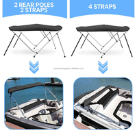 Vente chaude bateau 2 arc 3 arc kayak aluminium portable bleu couleur haute qualité bimini t top anti uv pour jon bateau tente Yacht
