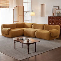 Canapé modulaire sectionnel sans cadre en forme de L, design japonais, rembourré en éponge, de l'usine Loveliving Dongguan