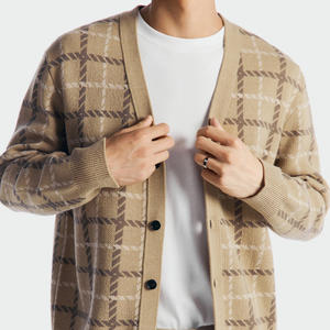 Cárdigan de punto de manga larga para hombre, suéter de punto de algodón informal simple, suministro en stock de fábrica - Product Image 1