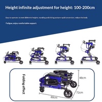 Déambulateur pour personnes âgées, équipement de rééducation, cadre de marche multifonctionnel pour l'entraînement des membres inférieurs, pliable et portable