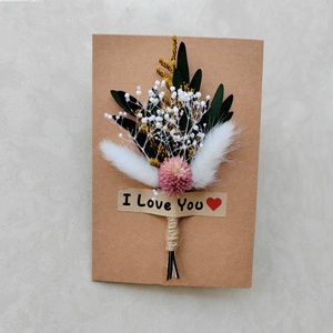 Bouquet <span class=keywords><strong>di</strong></span> <span class=keywords><strong>Fiori</strong></span> Secchi Fatto a Mano per San Valentino, Biglietto d'<span class=keywords><strong>Auguri</strong></span> 3D 'Ti Amo', Mini Biglietto con <span class=keywords><strong>Fiori</strong></span> Essiccati - Product Image 3