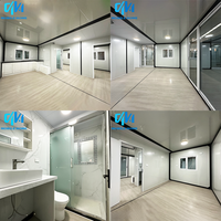 Mini-maisons prêtes à être expédiées, maison pliable à 2 chambres, maison préfabriquée portable en conteneur avec cuisine et salle de bain