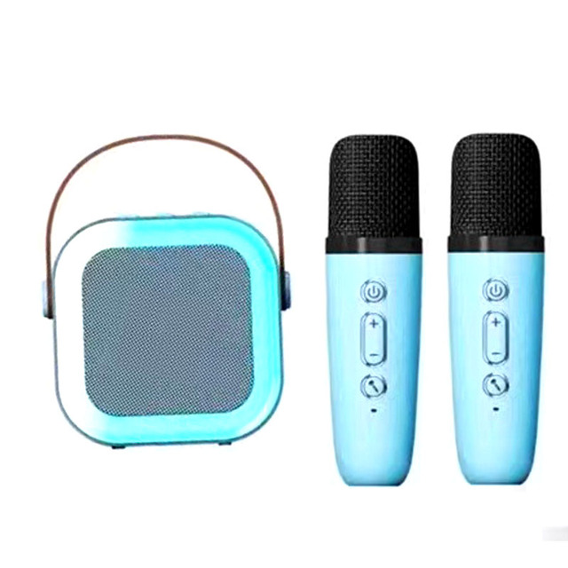K12 Party Speaker Karaoke With Mic Mini Wireless Portable Home Singing for Kids LED Night Light Karaoke Microphone Speaker