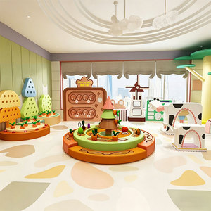 Moetry Hotel Kids Club Aire de jeux intérieure pour enfants sur <span class=keywords><strong>le</strong></span> thème de la ferme, avec jeux de rô<span class=keywords><strong>le</strong></span> vache laitière et jeux souples sur l'agriculture, les fruits et les légumes - Product Image 1