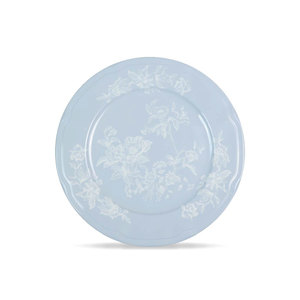 Sky Blue Bone China Plate Ceramic <b>Dinnerware</b> Floral Pattern 4pcs Dinner Set Weeding Charger Plate for Event&Catering&Rental - Product Image 5
