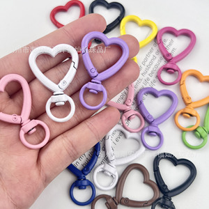 Hebillas de resorte de aleación de zinc con forma de corazón en colores macaron para accesorios de joyería DIY, colores surtidos al por mayor - Product Image 4