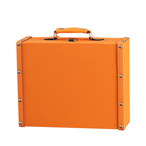 Boîte de rangement en cuir rétro, grande capacité, couvercle rabattable, organisateur de bijoux, étui décoratif pour la maison, couleur unie 1122A - Product Image 5