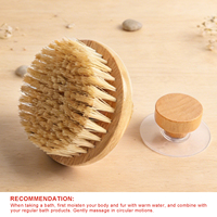 Brosse corporelle sèche en bois écologique, poils de cheval naturels et sisal, pour le bain et la douche, avec poignée antidérapante rainurée, exfoliation simple de la peau