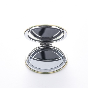 Wholesale Promotional Gift Custom Cute Logo Round Shape PU Leather Sublimation Makeup <b>Mirror</b> - Product Image 5