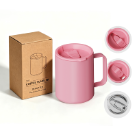 Mug à café isotherme en acier inoxydable avec logo personnalisé, avec poignée et couvercle, 12 oz, 14 oz, 16 oz, 24 oz, tasse de voyage à double paroi sous vide, sans BPA