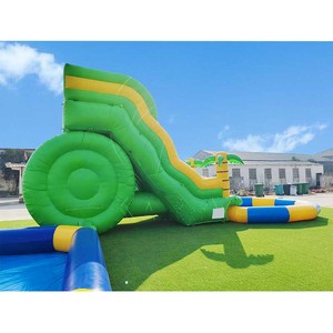 Toboganes de Agua Inflables Comerciales Baratos y Grandes, Castillo Inflable Gigante con Palmeras, Toboganes de Agua Inflables con <span class=keywords><strong>Piscina</strong></span> <span class=keywords><strong>Desmontable</strong></span> - Product Image 5