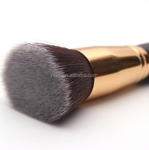 Brosse <span class=keywords><strong>Kabuki</strong></span> de Contour <span class=keywords><strong>plat</strong></span> pour le visage, brosse de Contour des cheveux vegan, brosse à base, nouveau Design - Product Image 3