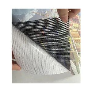 Impresión personalizada gráficos de visión unidireccional, revestimiento de ventana de vidrio impermeable pegatina perforada vinilo visión unidireccional