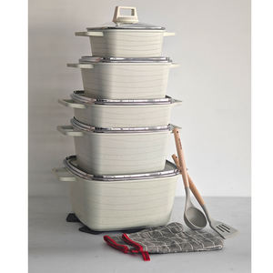 Grand ensemble de casseroles en granit et aluminium de 16 pièces, comprenant des casseroles de 20-32 cm et une casserole peu profonde de 28 cm, avec accessoires de cuisson, un équipement essentiel pour les grandes familles - Product Image 3