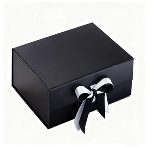 Caixa de Presente de Papelão de Luxo para Atacado, Caixa Magnética de Embalagem Plana com Fita para Roupas e Calçados - Product Image 1