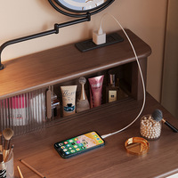 Coiffeuse de chambre moderne et minimaliste en bois épaissi, style princesse, avec miroir et commode intégrée