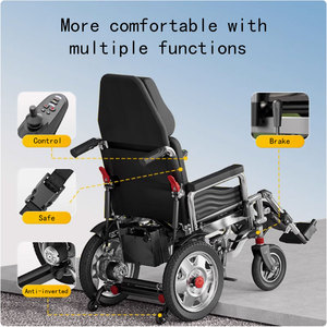 Silla de ruedas eléctrica de viaje todoterreno plegable portátil para exteriores, conducción de larga distancia con motor para áreas remotas - Product Image 4