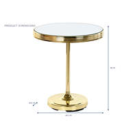 Table d'appoint en laiton avec miroir 42,5 cm x 42,5 cm x 49 cm Or
