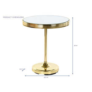 Brass <b>Side</b> <b>Table</b> with <b>Mirror</b> 42.5x42.5x49 cm, Gold - Product Image 4