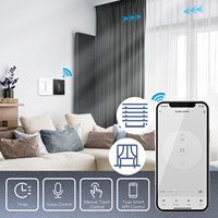 MOES Tuya WiFi RF433 Smart 2.5D Arc Verre Écran Tactile Interrupteur de Rideau pour Stores Roulants Volets avec Interrupteur de Rétroéclairage