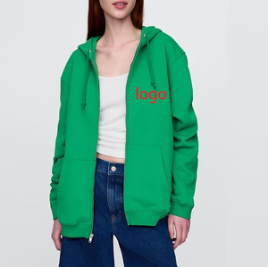 Sweat à capuche en éponge française pour homme sweat-shirt à capuche avec logo personnalisé unisexe sweat-shirt court de grande taille avec fermeture éclair pour vêtements de rue - Product Image 5