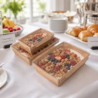 Ecologische wegwerpverpakkingen groothandel waterdichte 2-delige fastfood schaal kraftpapier salade voedselbox met PET deksel