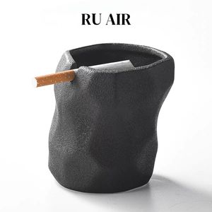 เชิงเทียนเซรามิกสีขาวดำ <span class=keywords><strong>RURU</strong></span> ทำมือ เป็นมิตรกับสิ่งแวดล้อม รูปทรงกลม ภาชนะสร้างสรรค์สำหรับตกแต่งบ้านและโรงแรม - Product Image 4