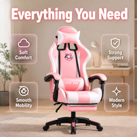 Chaise de jeu AOR en cuir, design industriel, base pivotante, accoudoirs réglables, inclinable, pour le travail, la maison, l'internet café