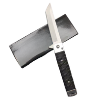Navaja Plegable de Acero 5Cr13MoV con Hoja Tanto, Mango con Textura Tsuka Maki, Empuñadura Plateada, para Camping, Uso Diario, OEM