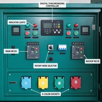Armoire de synchronisation sur réseau personnalisée 380V 400V Triphasé 5 fils 200A-630A pour opération en micro-réseau autonome - Panneau de commande de synchronisation