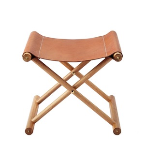 Camping wooden folding <b>stool</b>, leather cushion <b>stool</b>, small <b>stool</b>, children's <b>stool</b>, low <b>stool</b>, outdoor fishing <b>stool</b> - Product Image 1