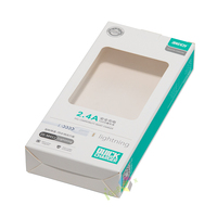 Boîte d'emballage rigide réutilisable et écologique pour accessoires de téléphone portable avec vernis sélectif UV et fenêtre en PVC
